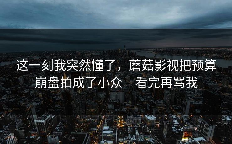 这一刻我突然懂了，蘑菇影视把预算崩盘拍成了小众｜看完再骂我